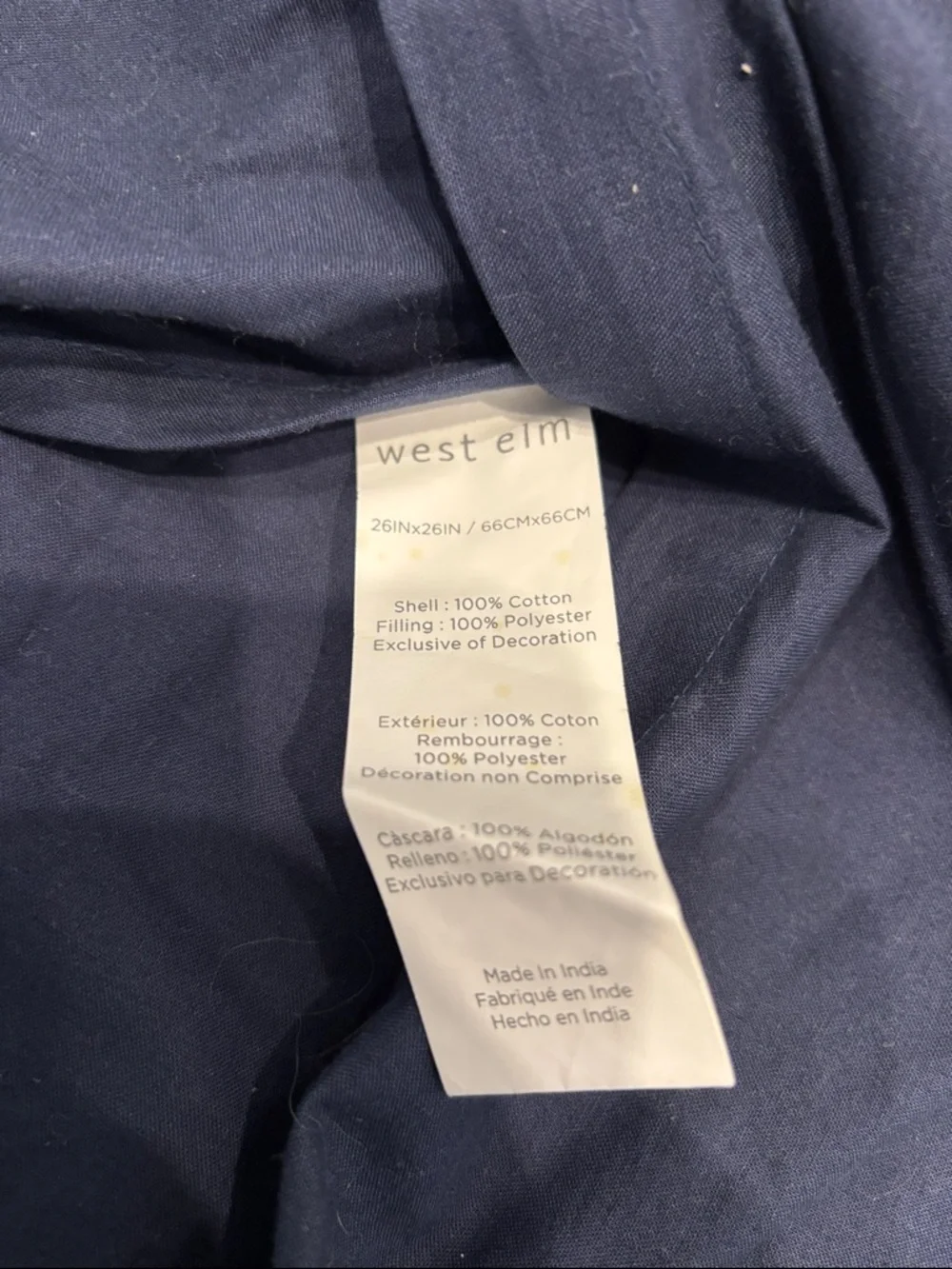 Navy Tassel Tufted pillow sham - Deep Navy